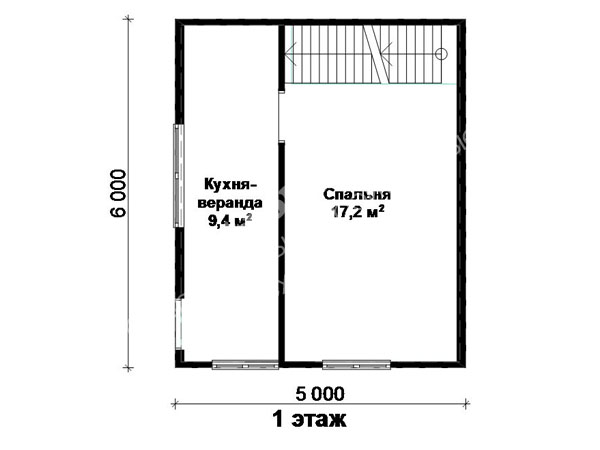 планировка 2-этажного дачного дома 5х6